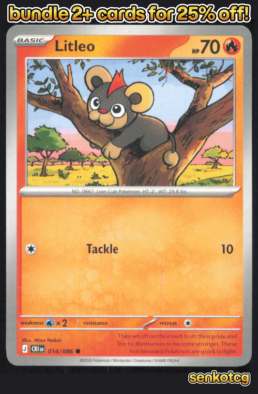 🎴 Litleo 014/086 Common Chaos Rising NM 🎨 Nakai