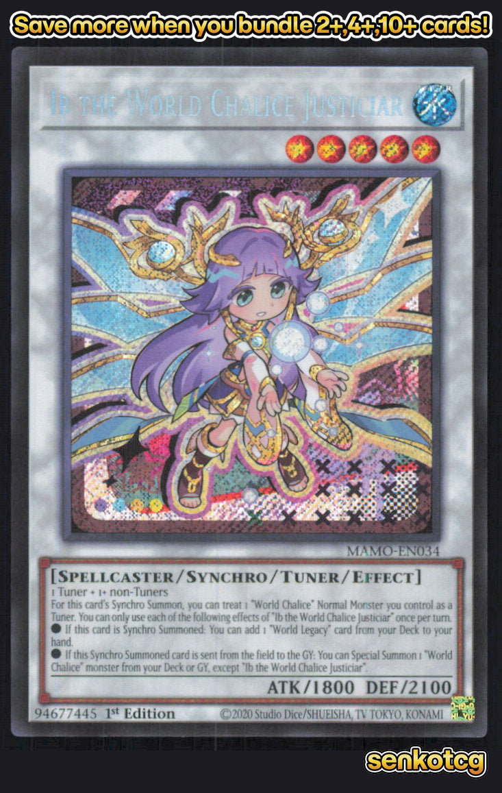 🎴 Ib the World Chalice Justiciar (Secret Rare) MAMO-EN034 Secret Rare