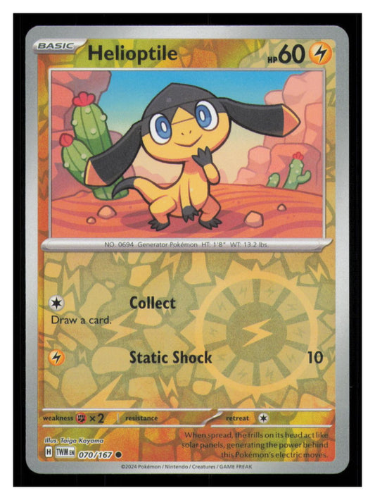 🎴 Helioptile 070/167 Reverse Holo Twilight Masquerade NM 🎨 Kayama
