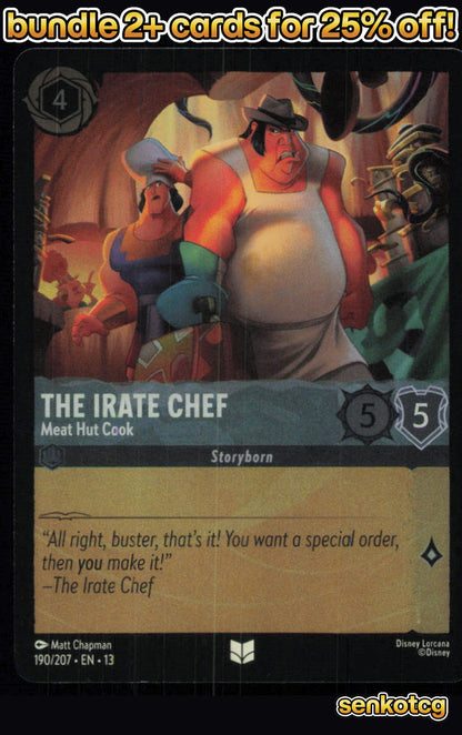 🎴 The Irate Chef - Meat Hut Cook 190/204 Cold Foil Attack of the Vine! NM