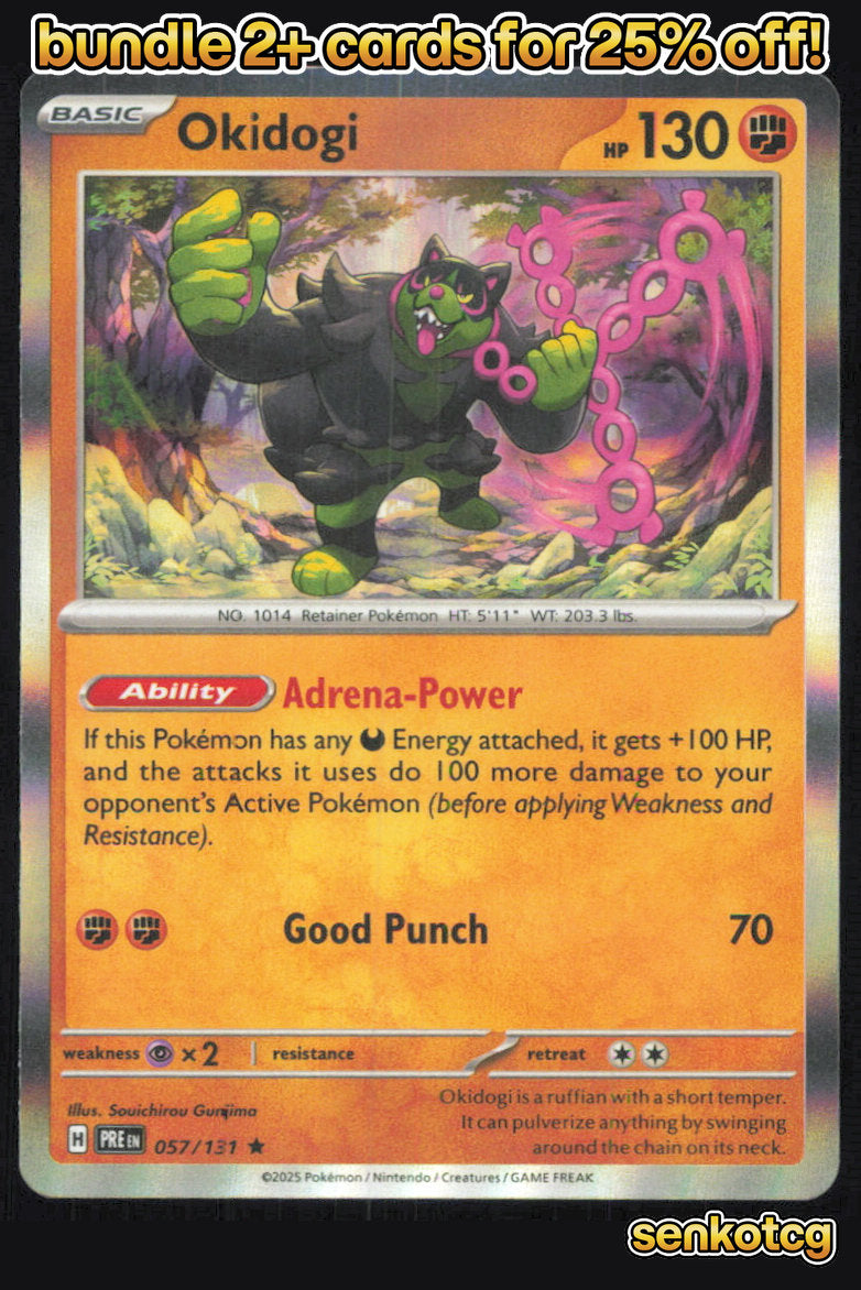 🎴 Okidogi 057/131 Rare Holo Prismatic Evolutions NM 🎨 Gunjima