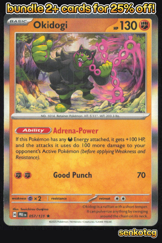 🎴 Okidogi 057/131 Rare Holo Prismatic Evolutions NM 🎨 Gunjima