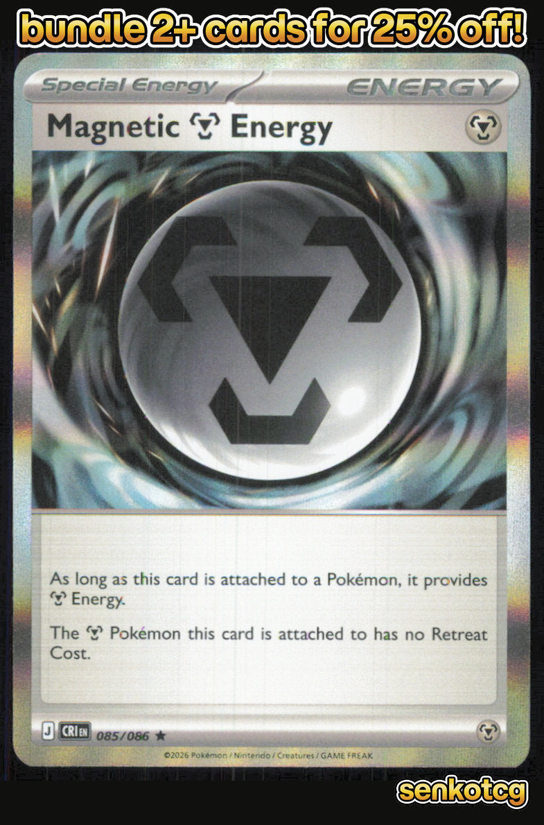 🎴 Magnetic M Energy 085/086 Rare Holo Chaos Rising NM 🎨