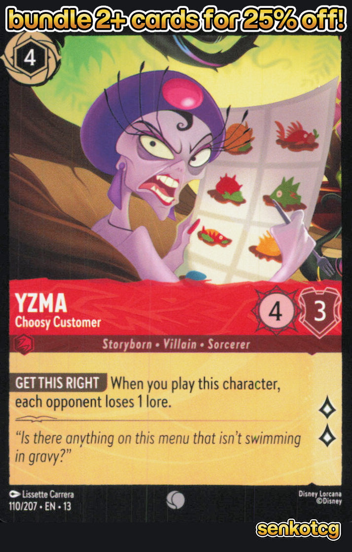 🎴 Yzma - Choosy Customer 110/204 Common Attack of the Vine! NM