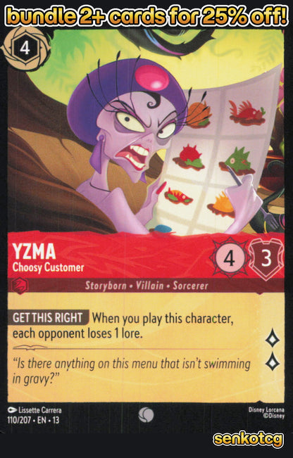 🎴 Yzma - Choosy Customer 110/204 Common Attack of the Vine! NM