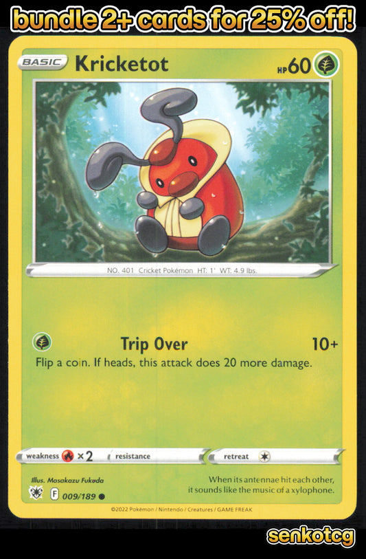 🎴 Kricketot 009/189 Common Astral Radiance NM