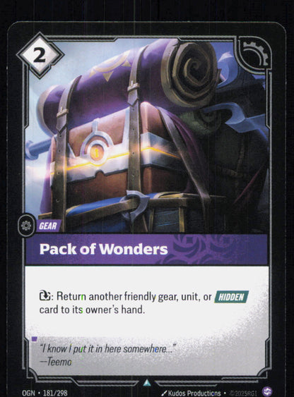 🎴 Pack Wonders 181/298 Uncommon OGN Origins NM
