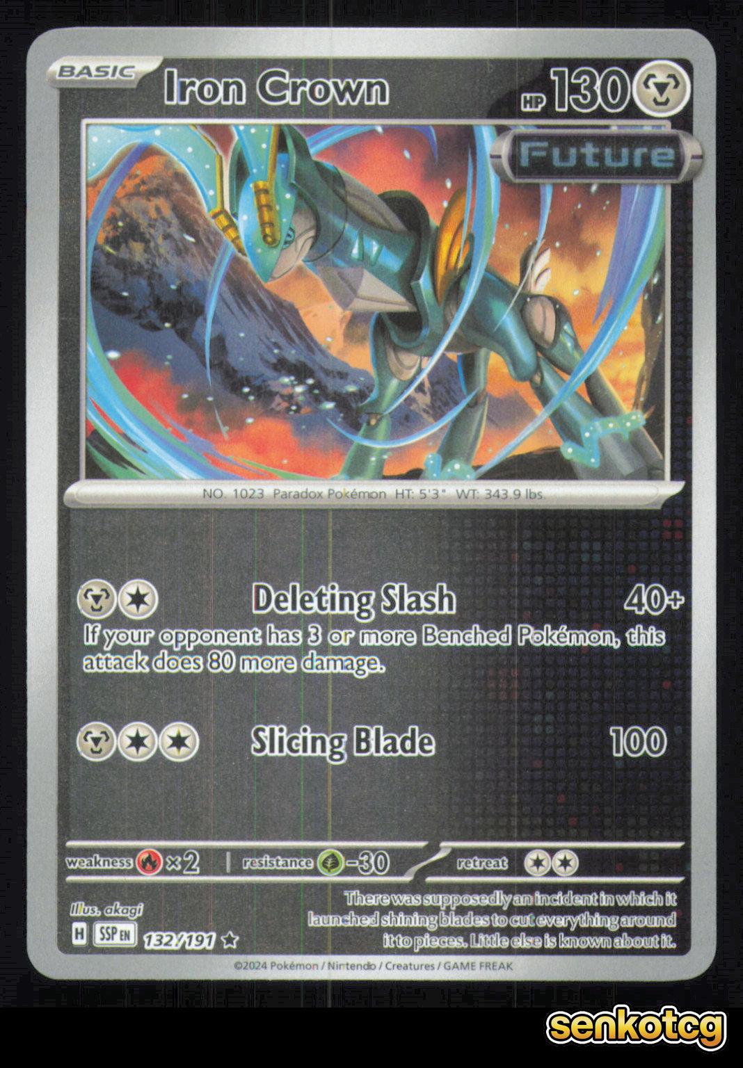 🎴 Iron Crown 132/191 Reverse Holo Surging Sparks NM 🎨 akagi