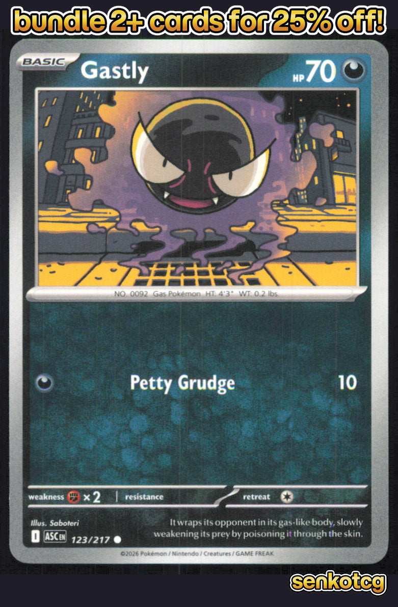 🎴 Gastly 123/217 Common Ascended Heroes NM