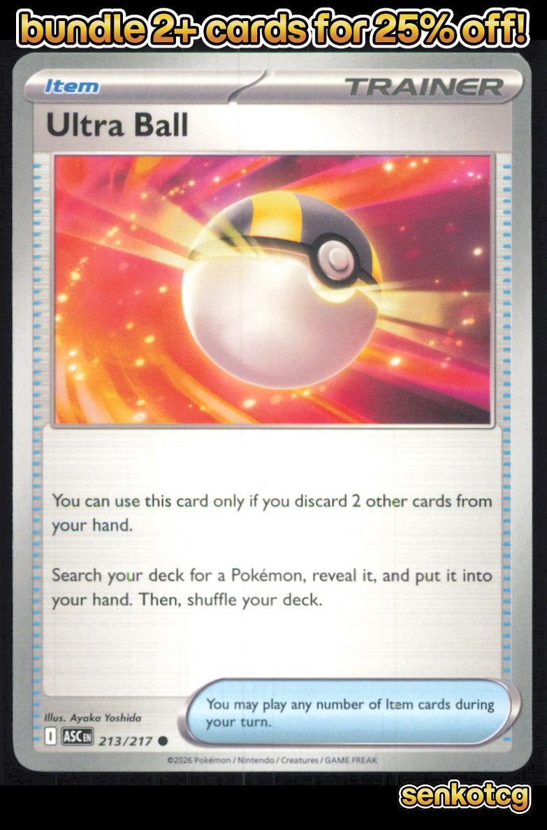 🎴 Ultra Ball 213/217 Common ASC Ascended Heroes NM