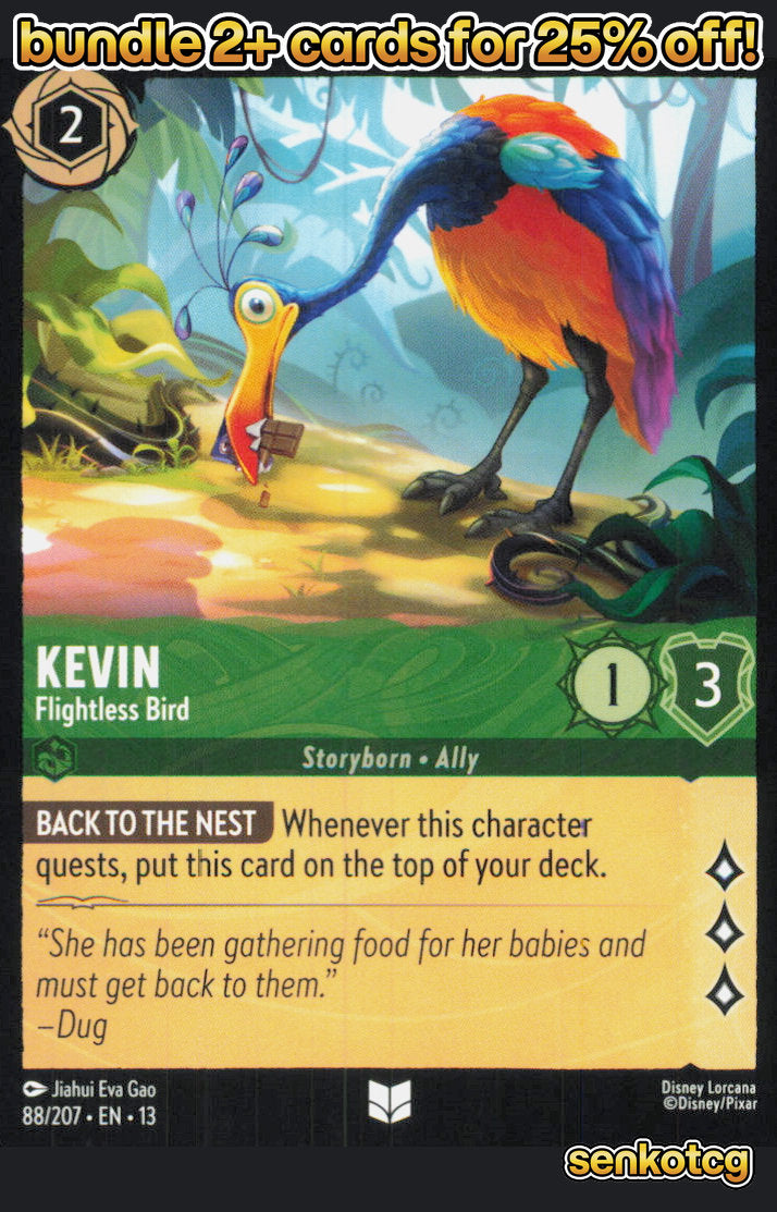 🎴 Kevin - Flightless Bird 88/204 Uncommon Attack of the Vine! NM