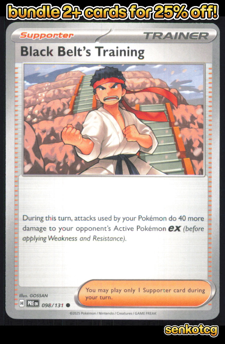 🎴 Black Belt's Training 098/131 Common Prismatic Evolutions NM