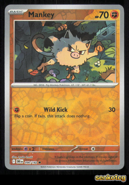 🎴 Mankey 090/182 Reverse Holo Destined Rivals NM 🎨 Ozaki