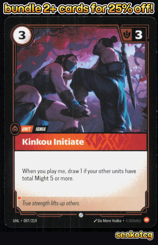 🎴 Kinkou Initiate 097/219 Common Unleashed NM