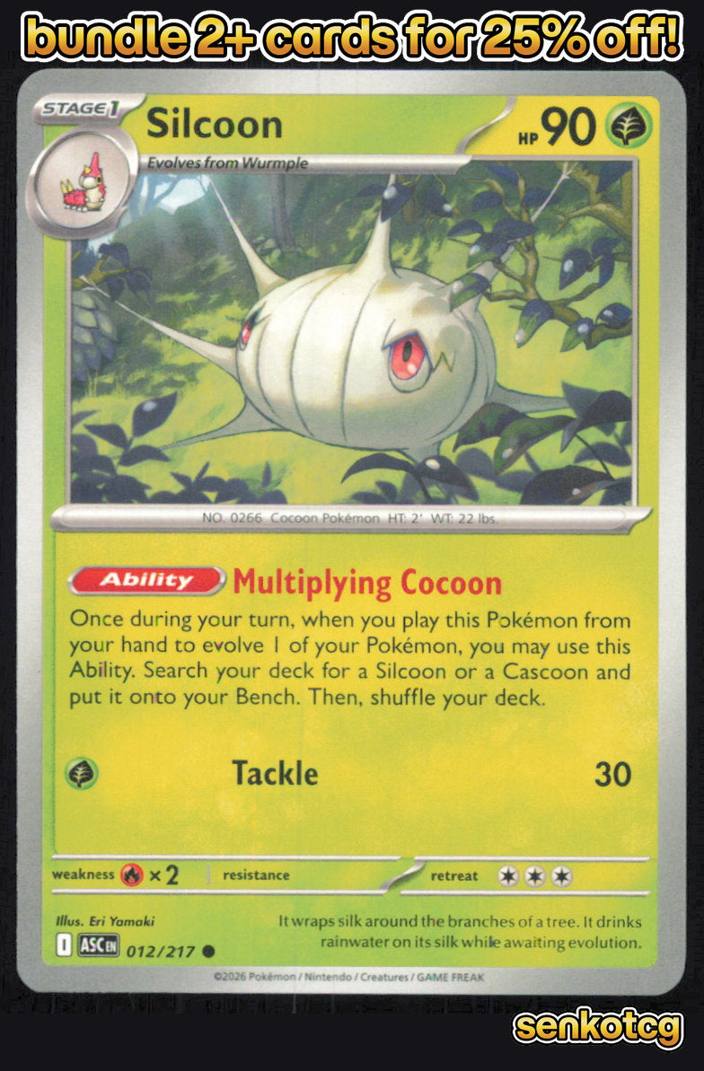 🎴 Silcoon 012/217 Common Ascended Heroes NM 🎨