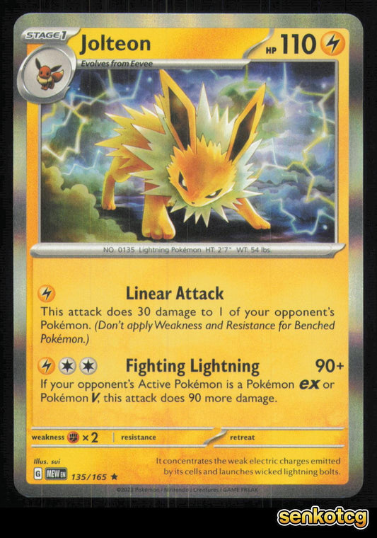 🎴 Jolteon 135/165 151 NM 🎨 sui