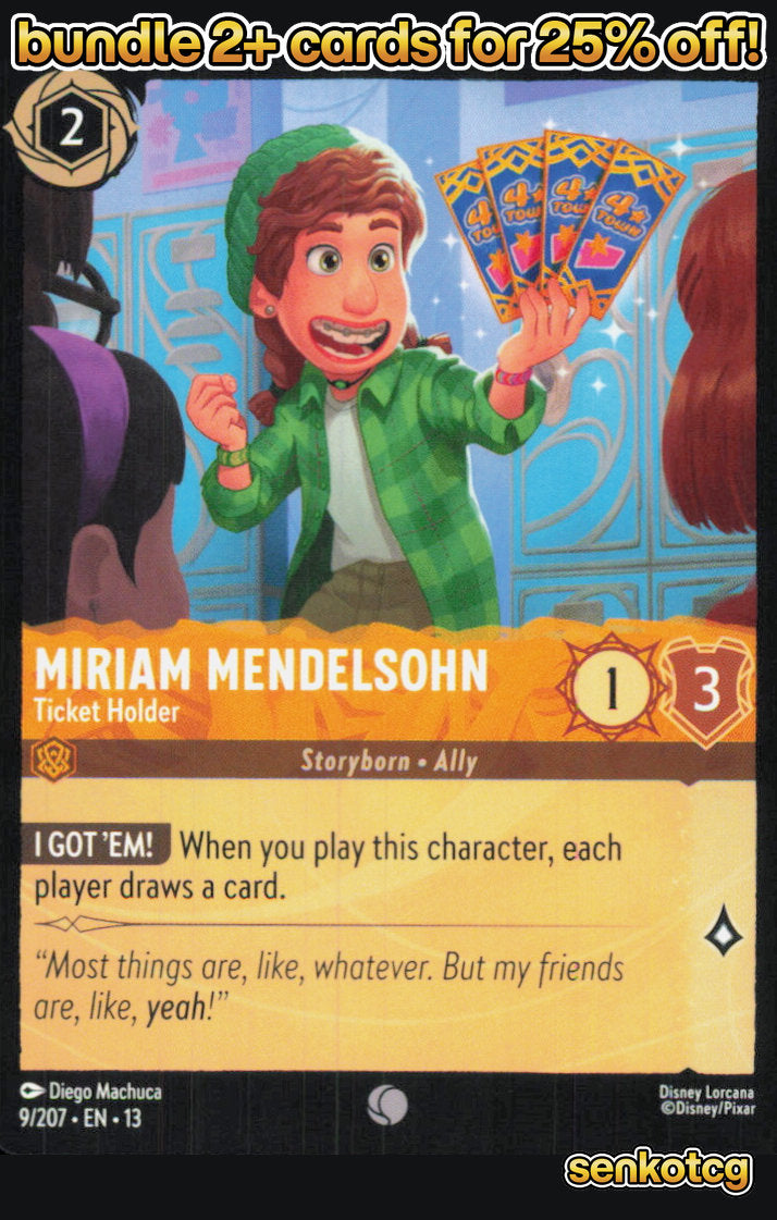 🎴 Miriam Mendelsohn - Ticket Holder 9/204 Common Attack of the Vine! NM