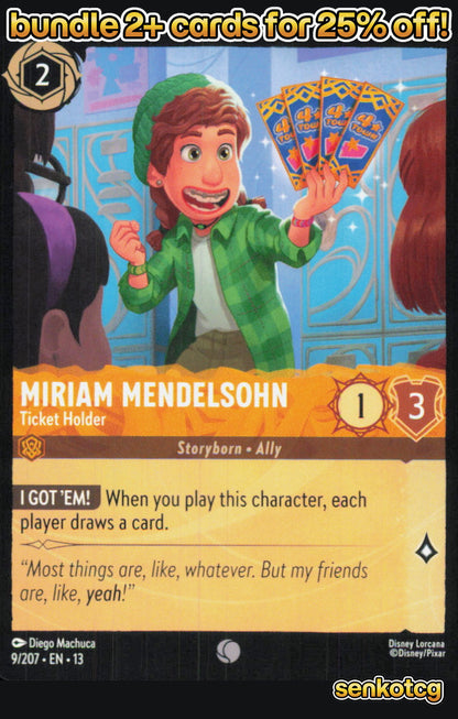 🎴 Miriam Mendelsohn - Ticket Holder 9/204 Common Attack of the Vine! NM