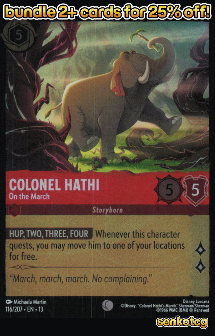 🎴 Colonel Hathi - On the March 116/204 Common Cold Foil Attack of the Vine! NM
