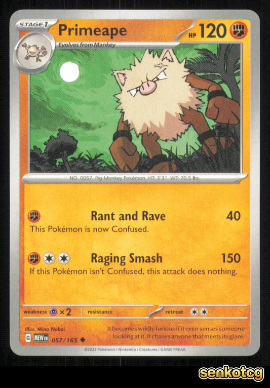🎴 Primeape 057/165 151 NM 🎨 Nakai