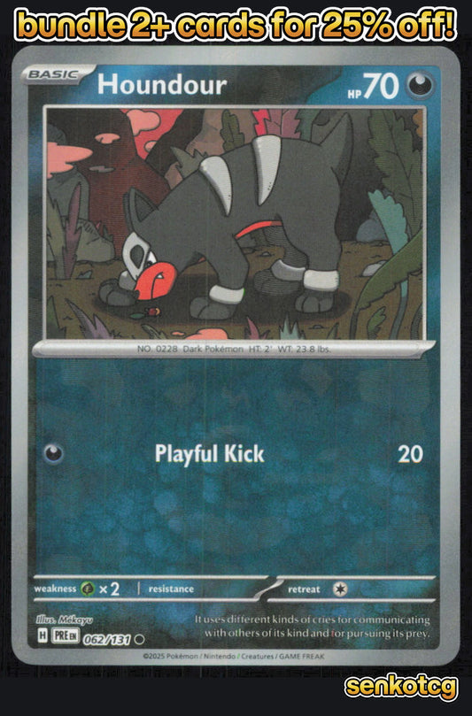 🎴 Houndour (Master Ball Pattern) 062/131 Holo Prismatic Evolutions NM 🎨 Mekayu