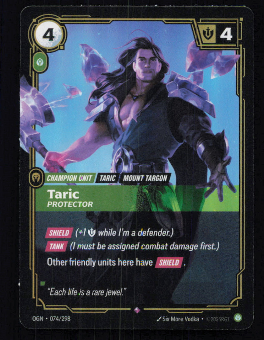 🎴 Taric Protector 074/298 Rare Foil OGN Origins NM