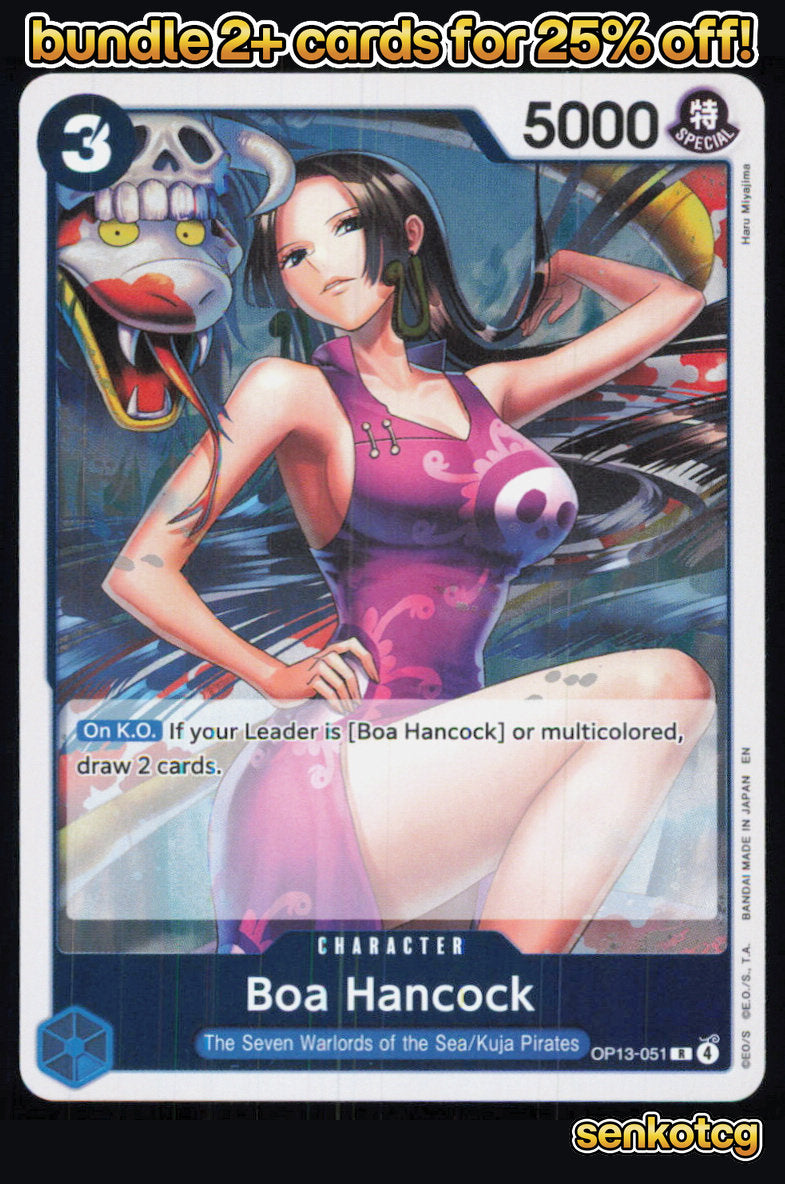 🎴 Boa Hancock OP13-051 Rare Foil Carrying On His Will NM