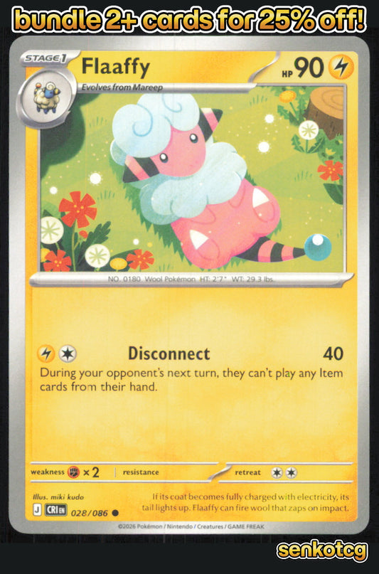 🎴 Flaaffy 028/086 Common Chaos Rising NM 🎨 kudo