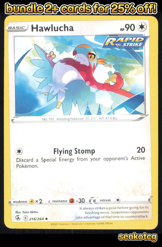 🎴 Hawlucha 216/264 Uncommon Fusion Strike NM