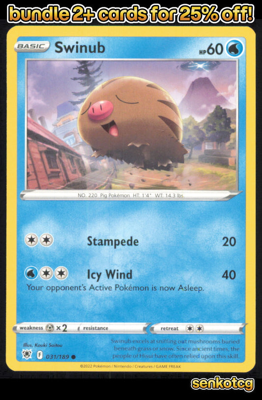 🎴 Swinub 031/189 Common Astral Radiance NM
