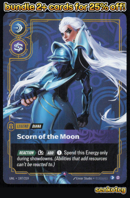 🎴 Diana - Scorn of the Moon 197/219 Rare Foil Unleashed NM