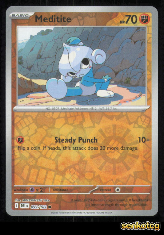 🎴 Meditite 099/182 Reverse Holo Destined Rivals NM 🎨 Take