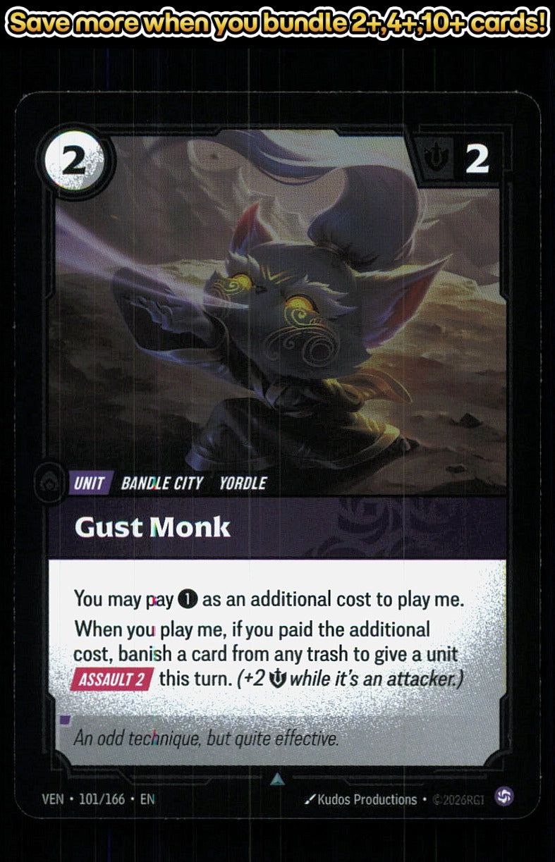 🎴 Gust Monk 101/166 Uncommon Foil Vendetta NM 🎨 Productions
