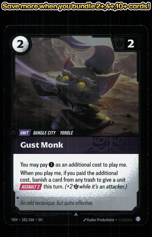 🎴 Gust Monk 101/166 Uncommon Foil Vendetta NM 🎨 Productions