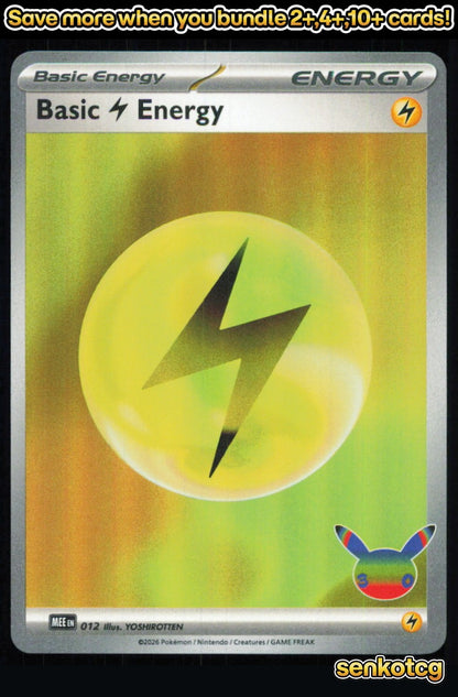 🎴 Basic Lightning Energy (30th Celebration) 012 Holo  NM