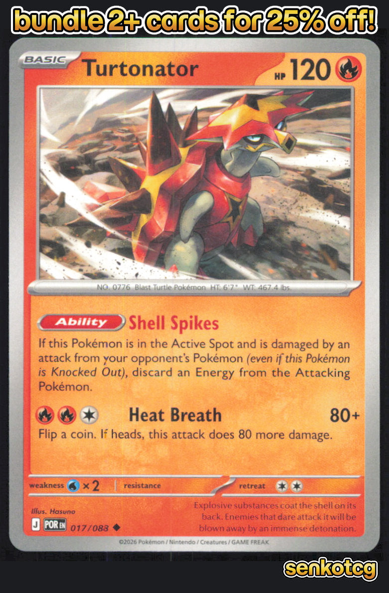 🎴 Turtonator 017/088 Uncommon Perfect Order NM 🎨 Hasuno