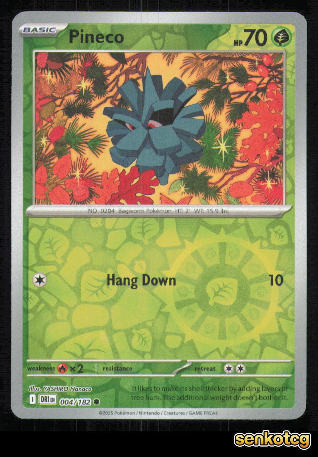 🎴 Pineco 004/182 Reverse Holo Destined Rivals NM 🎨 Nanaco