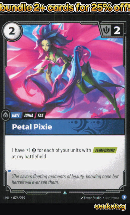 🎴 Petal Pixie 076/219 Common Unleashed NM