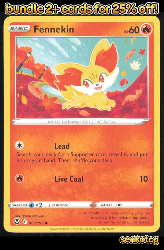 🎴 Fennekin 025/195 Common Silver Tempest NM