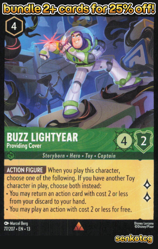 🎴 Buzz Lightyear - Providing Cover 77/204 Rare Attack of the Vine! NM