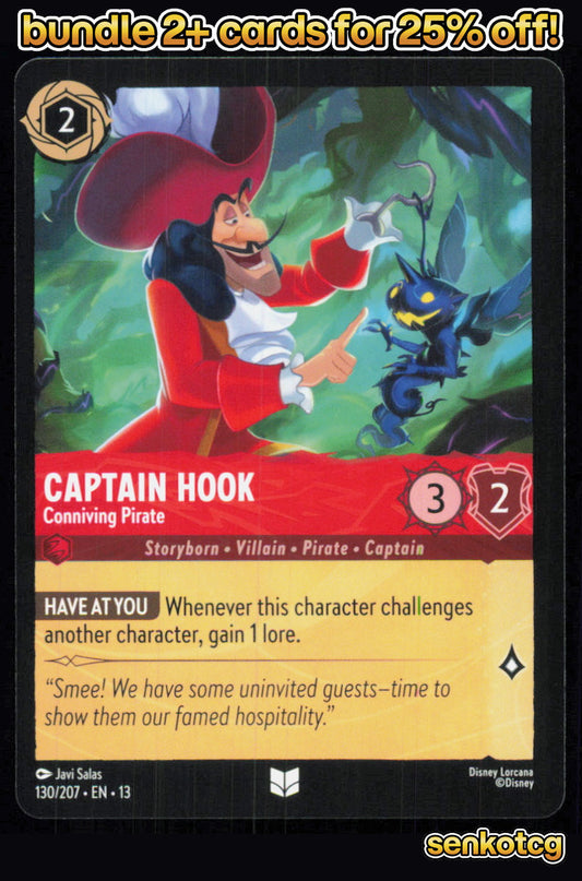 🎴 Captain Hook - Conniving Pirate 130/204 Uncommon Attack of the Vine! NM