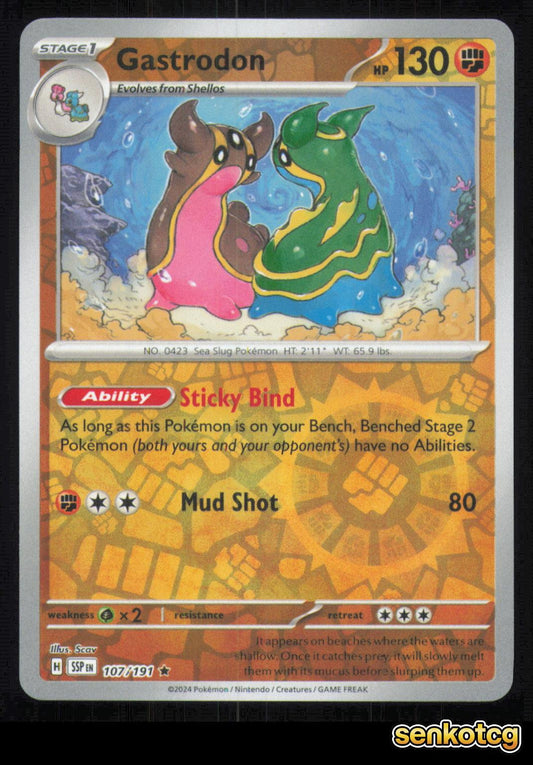 🎴 Gastrodon 107/191 Reverse Holo Surging Sparks NM 🎨 Scav