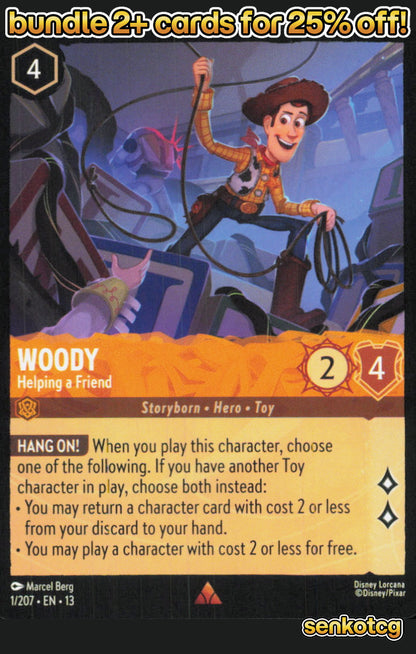 🎴 Woody - Helping a Friend 1/204 Rare Attack of the Vine! NM