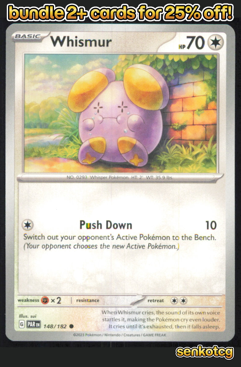 🎴 Whismur 148/182 Common Paradox Rift NM