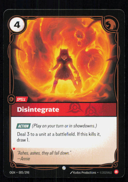🎴 Disintegrate 005/298 Common OGN Origins NM