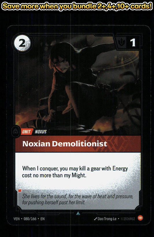 🎴 Noxian Demolitionist 080/166 Uncommon Foil Vendetta NM 🎨 Le