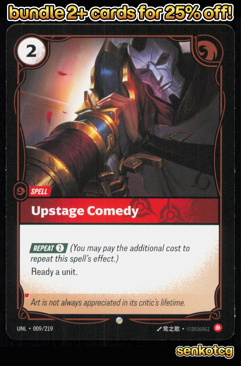 🎴 Upstage Comedy 009/219 Common Unleashed NM