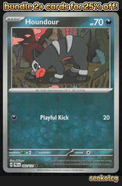 🎴 Houndour (Poke Ball Pattern) 062/131 Holo Prismatic Evolutions NM 🎨 Mekayu