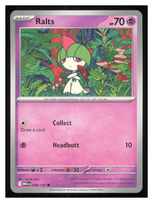 🎴 Ralts 058/132 Common Mega Evolution NM