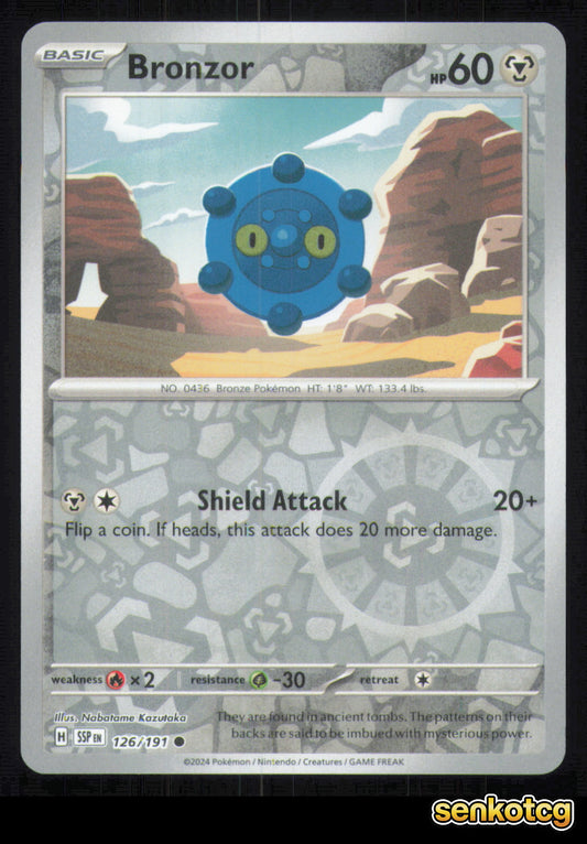 🎴 Bronzor 126/191 Reverse Holo Surging Sparks NM 🎨 Kazutaka